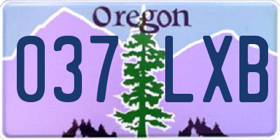 OR license plate 037LXB