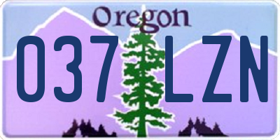 OR license plate 037LZN
