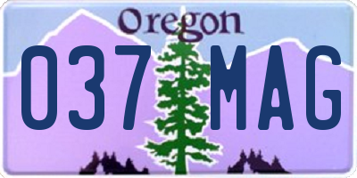 OR license plate 037MAG