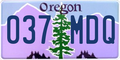 OR license plate 037MDQ