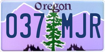 OR license plate 037MJR