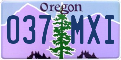 OR license plate 037MXI