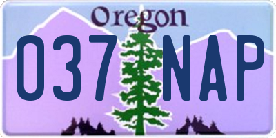 OR license plate 037NAP