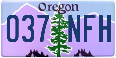 OR license plate 037NFH