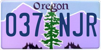OR license plate 037NJR
