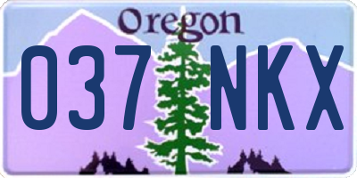 OR license plate 037NKX