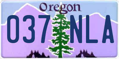 OR license plate 037NLA