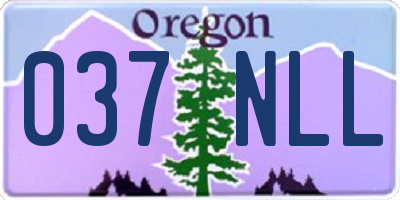 OR license plate 037NLL