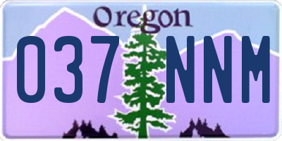OR license plate 037NNM