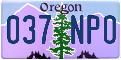 OR license plate 037NPO
