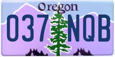 OR license plate 037NQB