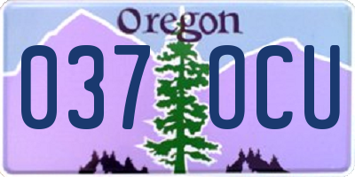 OR license plate 037OCU