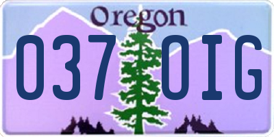 OR license plate 037OIG