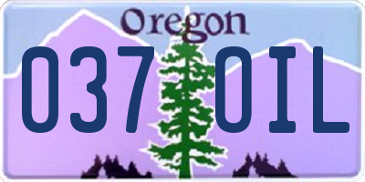 OR license plate 037OIL