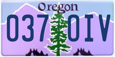 OR license plate 037OIV