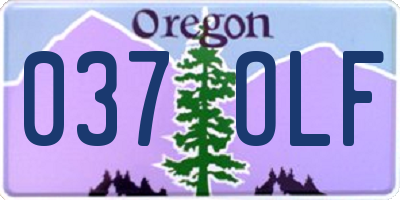 OR license plate 037OLF