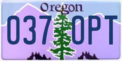 OR license plate 037OPT