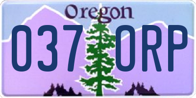 OR license plate 037ORP