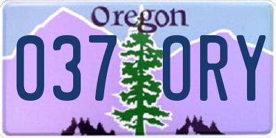OR license plate 037ORY