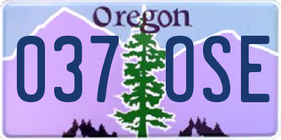 OR license plate 037OSE