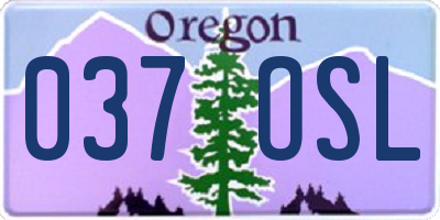 OR license plate 037OSL
