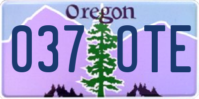 OR license plate 037OTE