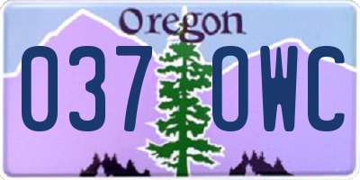 OR license plate 037OWC
