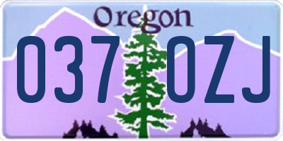 OR license plate 037OZJ