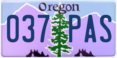 OR license plate 037PAS