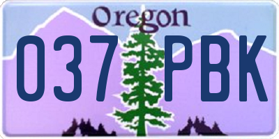 OR license plate 037PBK