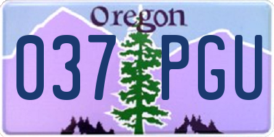 OR license plate 037PGU