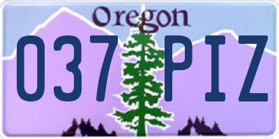 OR license plate 037PIZ