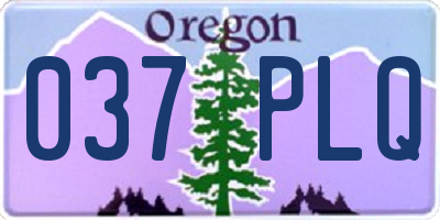 OR license plate 037PLQ