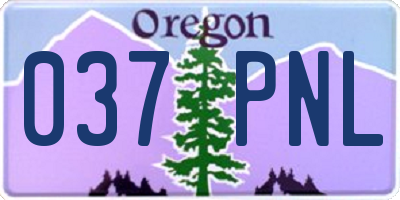 OR license plate 037PNL