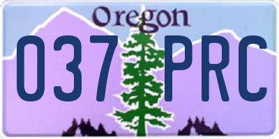 OR license plate 037PRC