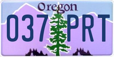 OR license plate 037PRT