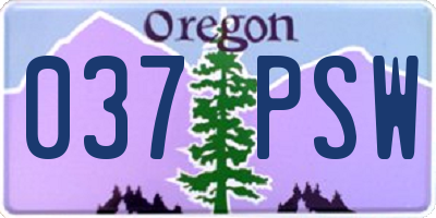 OR license plate 037PSW