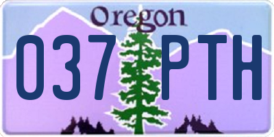 OR license plate 037PTH