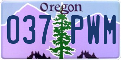 OR license plate 037PWM