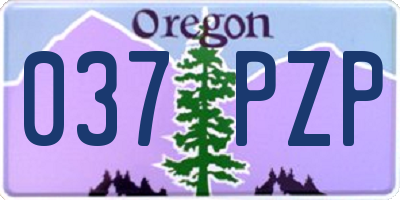 OR license plate 037PZP
