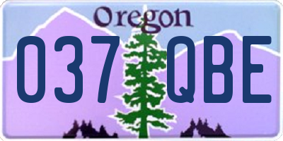 OR license plate 037QBE