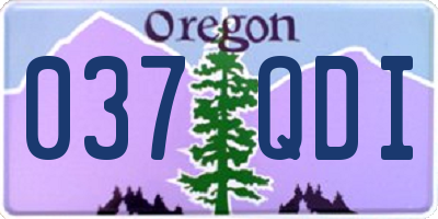 OR license plate 037QDI
