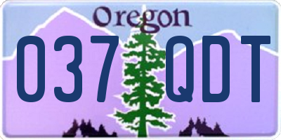 OR license plate 037QDT