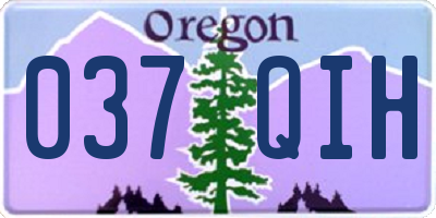 OR license plate 037QIH