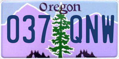 OR license plate 037QNW