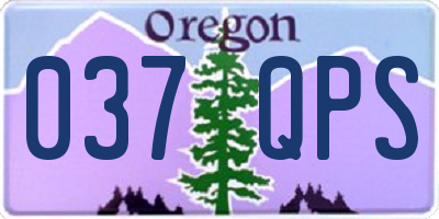 OR license plate 037QPS