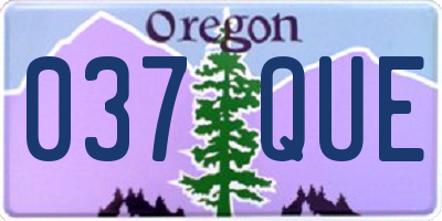 OR license plate 037QUE