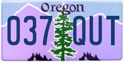 OR license plate 037QUT