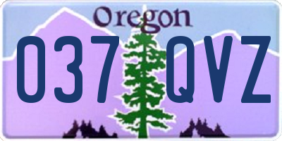 OR license plate 037QVZ