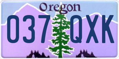 OR license plate 037QXK